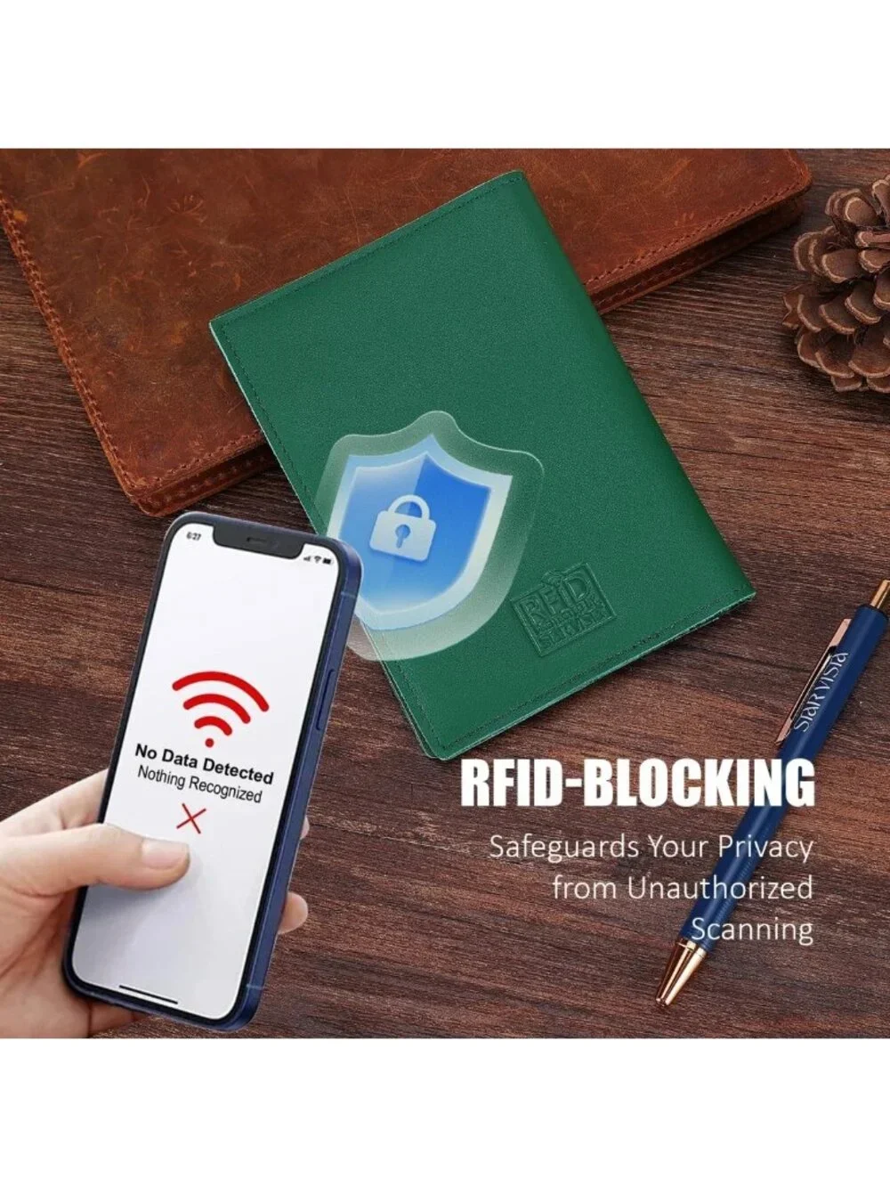 Minimalist Leather Passport Holder, RFID Blocking Travel Wallet, Slim Bifold
